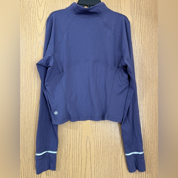 Lululemon NWOT Rulu Run Ribbed Cropped Half Zip Women’s Nightfall color - Picture 7 of 9